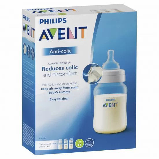 Picture of Philips Avent Anti-colic Plastic Bottle (scf813/62) 2 x 260ml