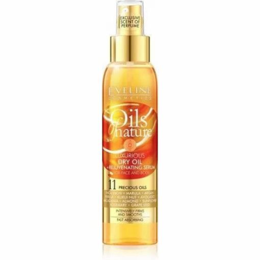 Picture of A10-Eveline Natural Oils Luxurious Dry Oil + Revitalizing Serum for Face and Body , 125 ml