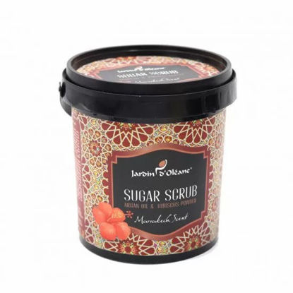 Picture of A10-Jardin d'Olean Moroccan sugar scrub with argan oil and hibiscus powder 600ml