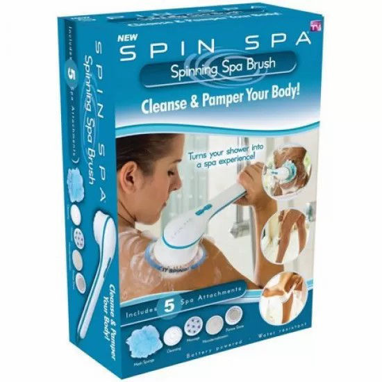 Picture of A10-Spin Spa Face & Body Brush 5 in 1 Electric Facial Exfoliator, Cleansing